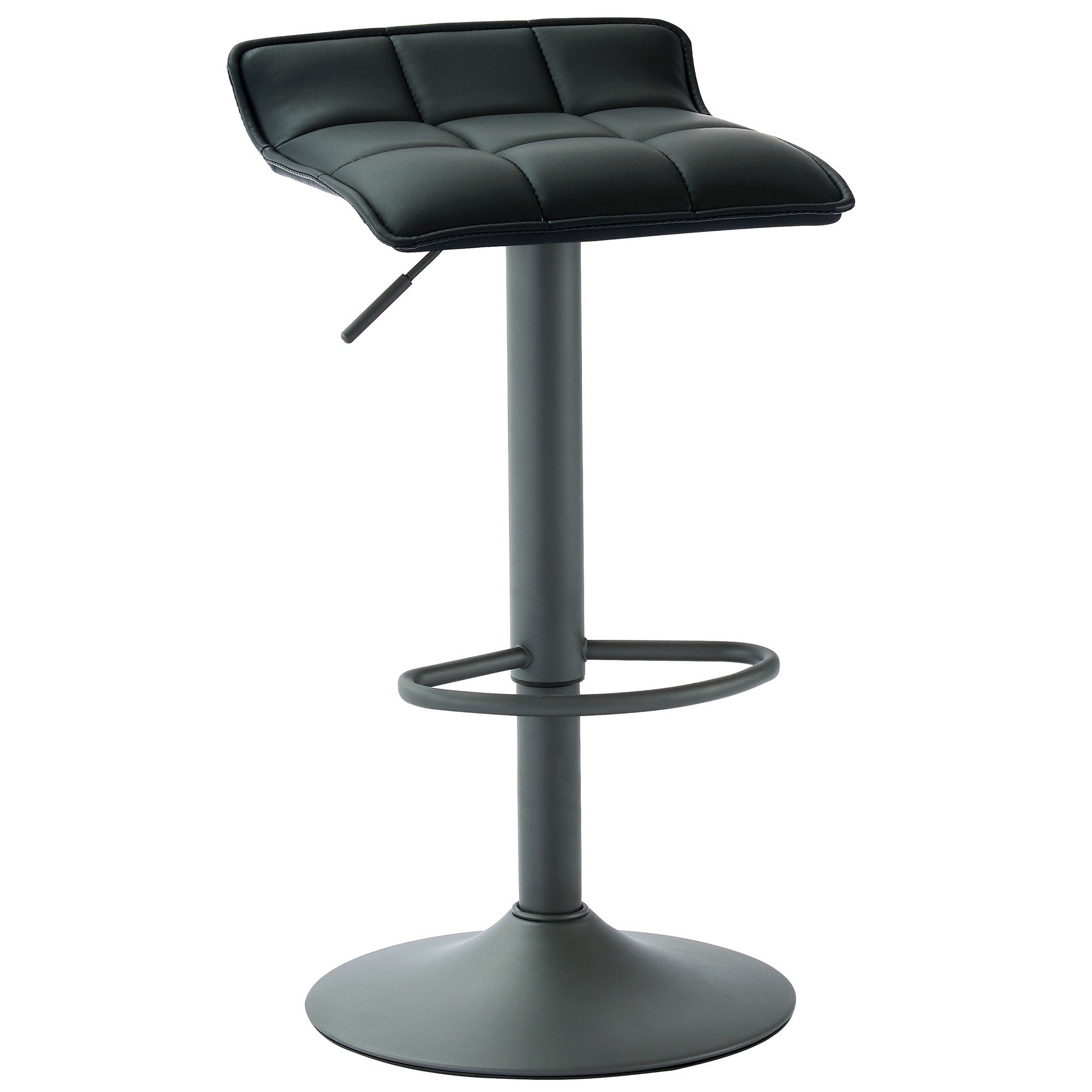 Comet Air Lift Stool Black Faux Leather