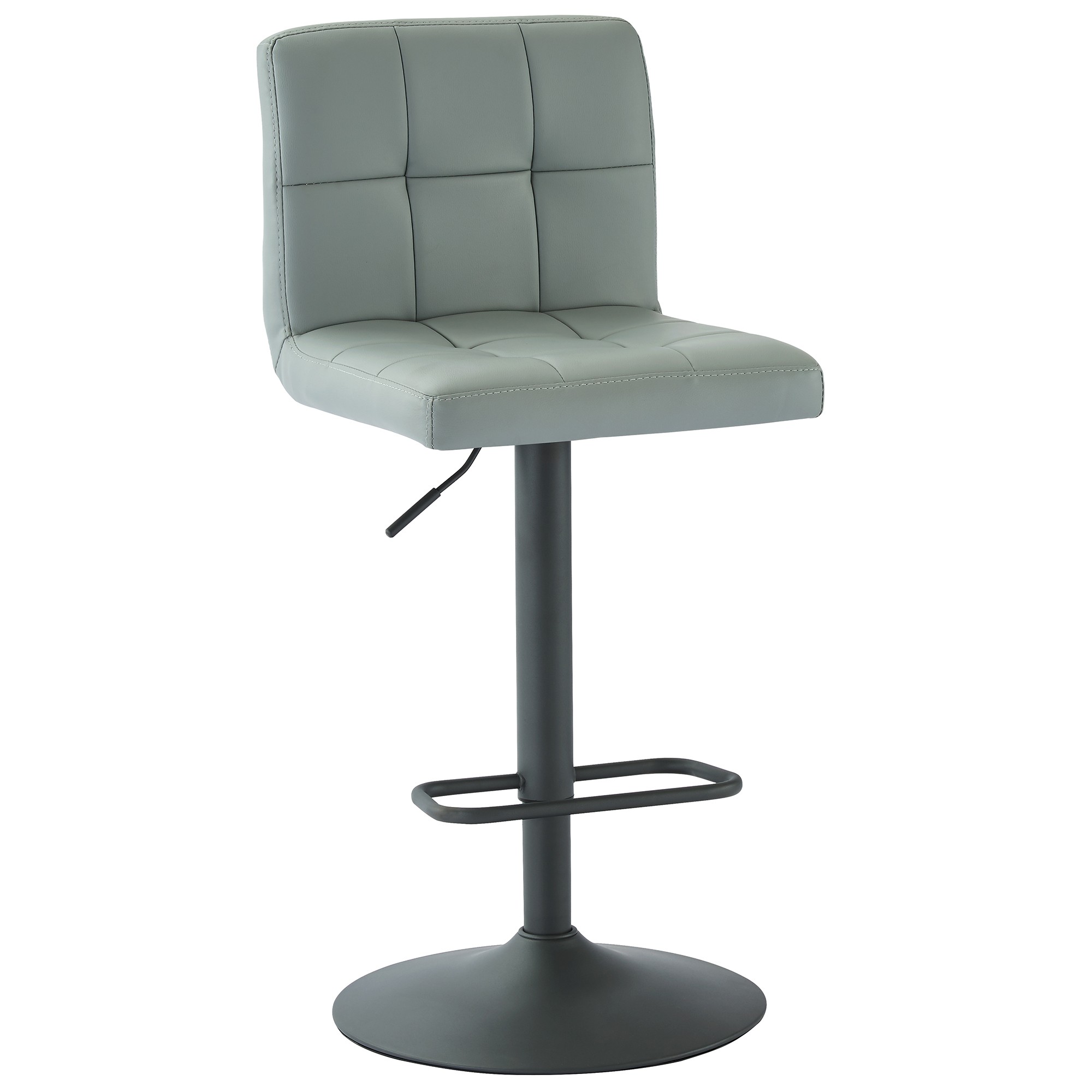 Fusion Air Lift Stool Grey Faux Leather