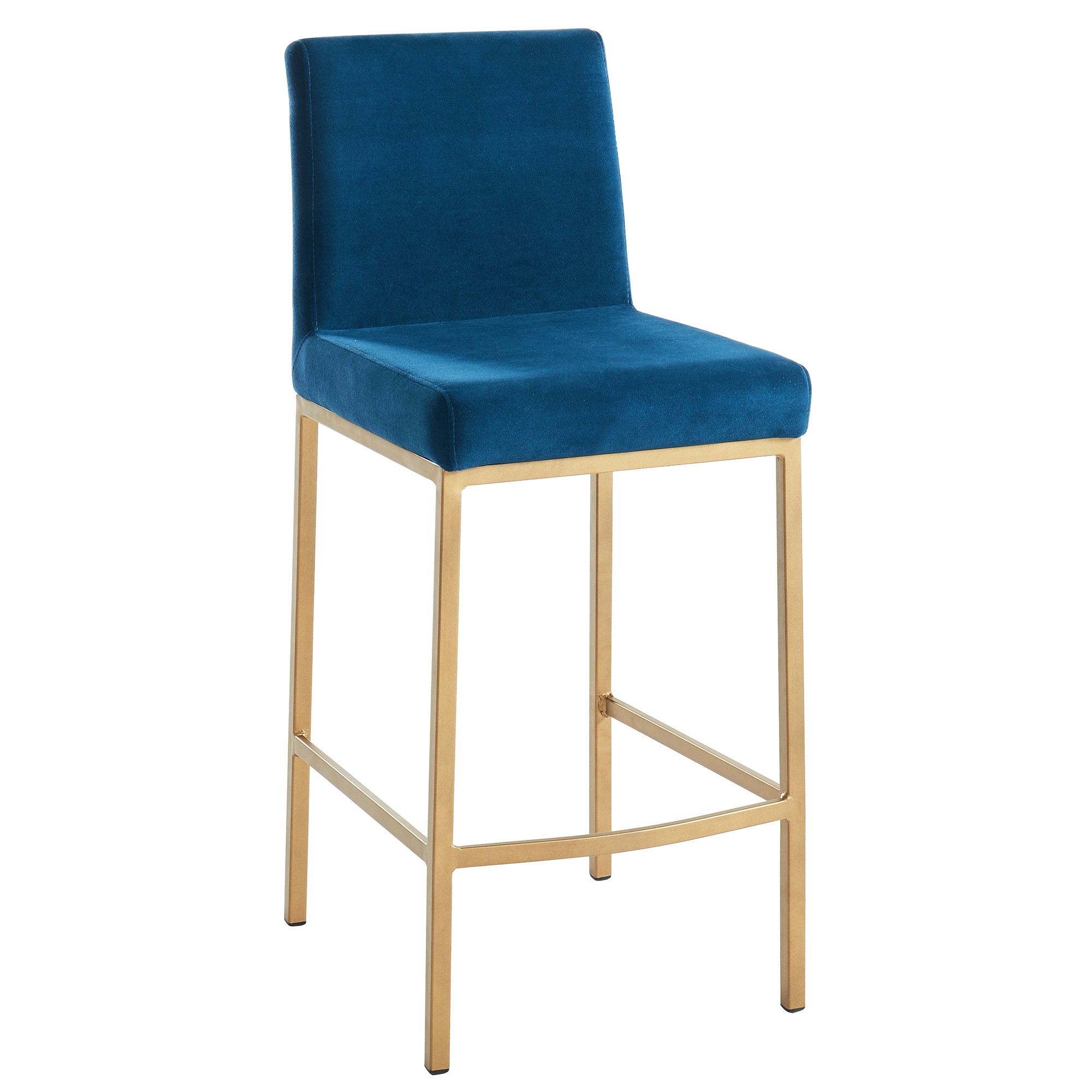 Diego 26" Counter Stool Blue/Gold Leg