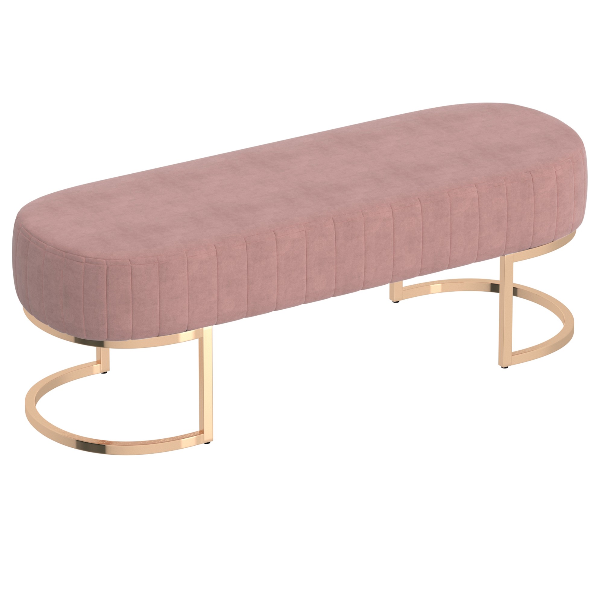 Zamora Bench Dusty Rose/Gold Leg