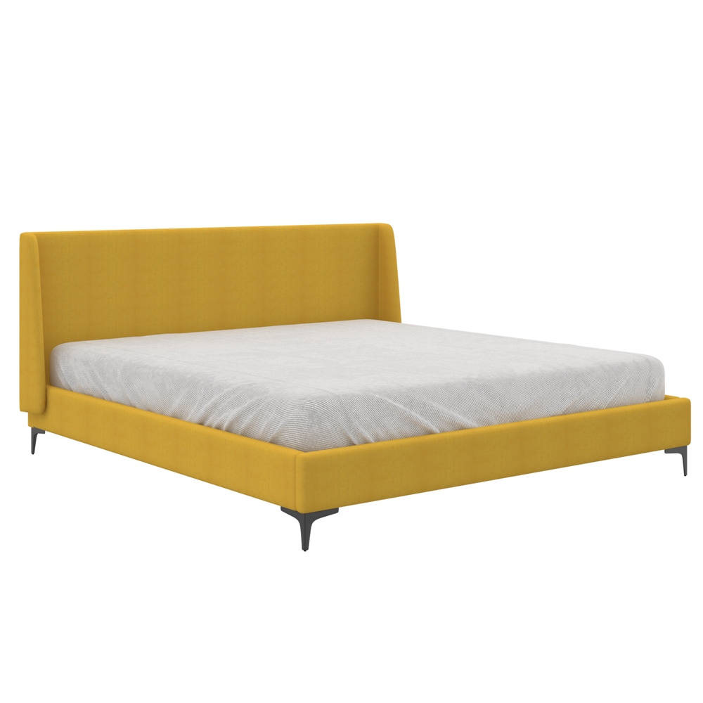 Hamburg 78'' King Platform Bed Mustard