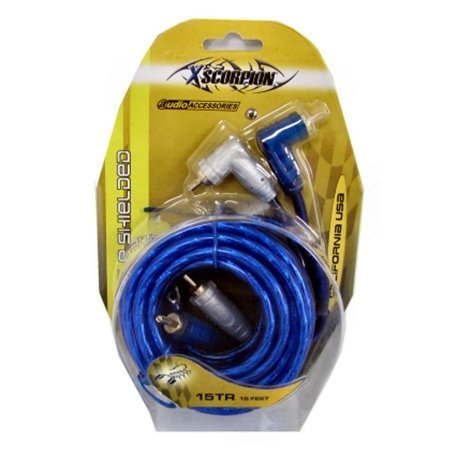 RCA Cable 15' Xscorpion Blue Triple Shielded W/Remote Wire