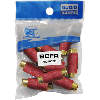 RCA Coupler;Female;Red; Bullz Audio; 10/Bag