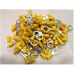 Ring Terminals #10 10-12 Ga. 100 Pcs; Yellow; Xscorpion