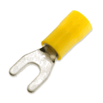 Spade Terminals #10 10-12 Ga. 100 Pcs; Yellow;Xscorpion