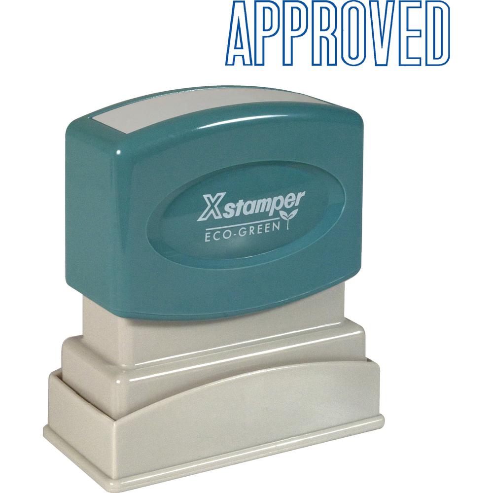 Xstamper APPROVED Title Stamp - Message Stamp - "APPROVED" - 0.50" Impression Width x 1.63" Impression Length - 100000 Impressio