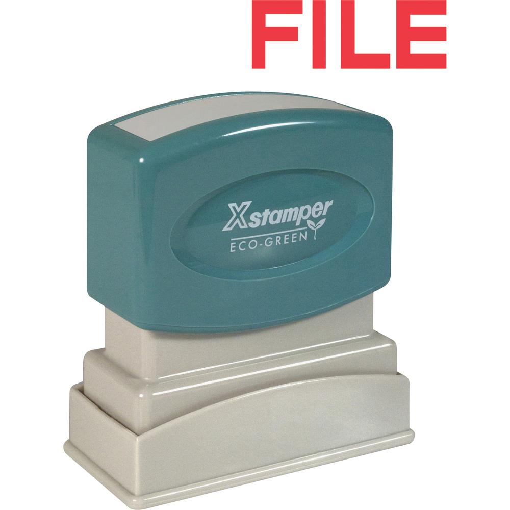 Xstamper FILE Title Stamp - Message Stamp - "FILE" - 0.50" Impression Width x 1.63" Impression Length - 100000 Impression(s) - R