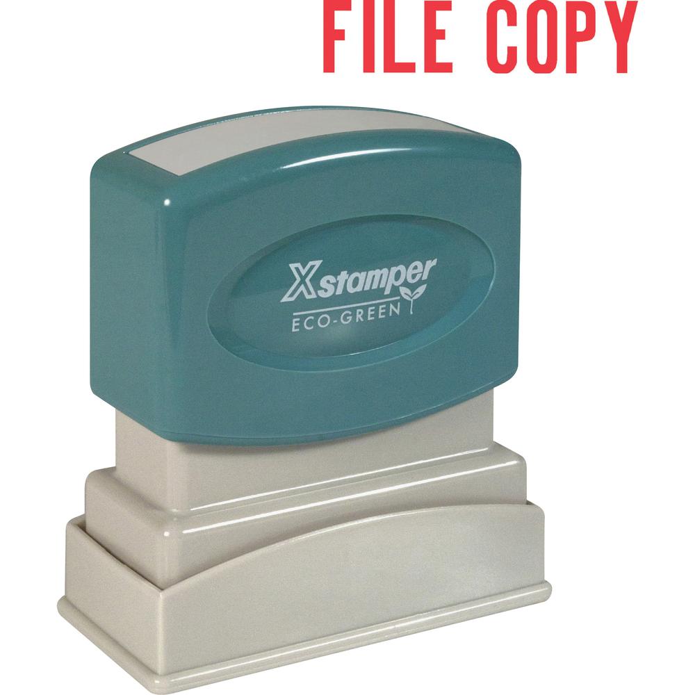 Xstamper FILE COPY Title Stamp - Message Stamp - "FILE COPY" - 0.50" Impression Width x 1.63" Impression Length - 100000 Impress