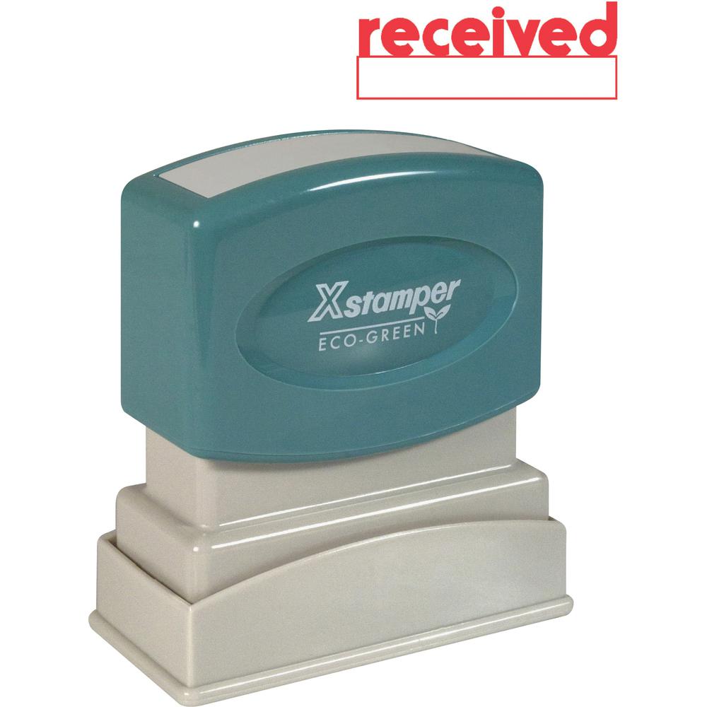 Xstamper RECEIVED Window Title Stamp - Message Stamp - "RECEIVED" - 0.50" Impression Width x 1.63" Impression Length - 100000 Im