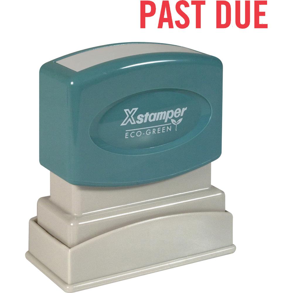 Xstamper PAST DUE Title Stamp - Message Stamp - "PAST DUE" - 0.50" Impression Width x 1.62" Impression Length - 100000 Impressio