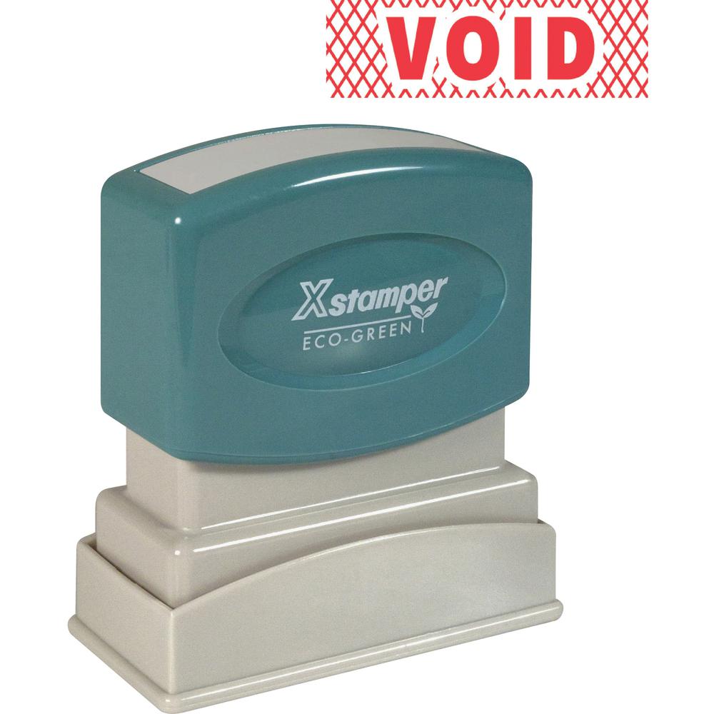 Xstamper Pre-Inked VOID One Color Title Stamp - Message Stamp - "VOID" - 0.50" Impression Width x 1.63" Impression Length - 1000