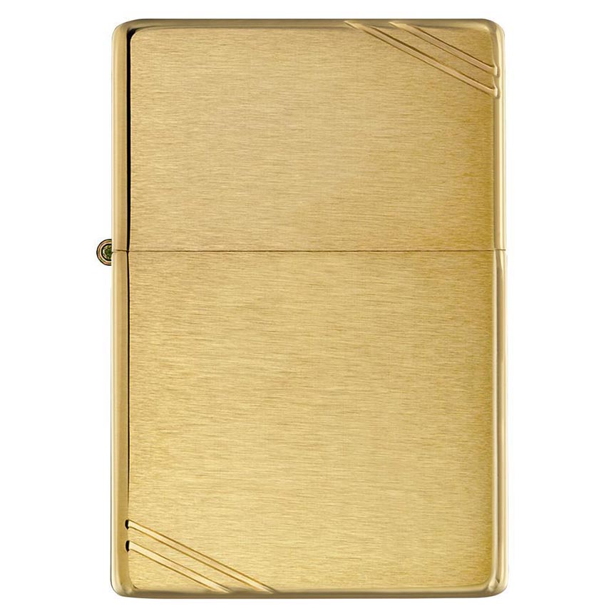 Zippo Windproof Lighter Vintage Brushed Brass w/Slashes