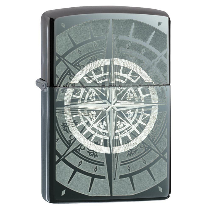 Zippo Windproof Lighter Black Ice- Compass