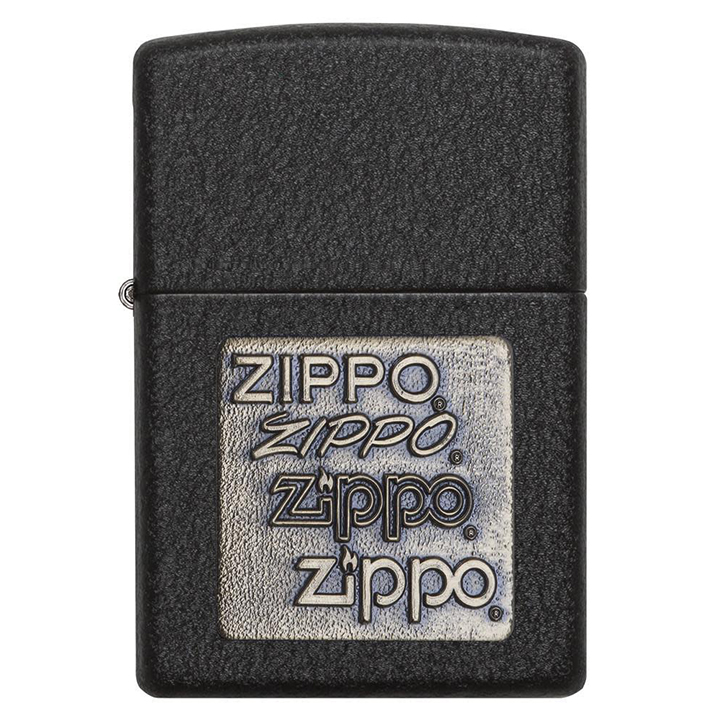 Zippo Windproof Lighter Black Crackle- Gold Zippo Logo