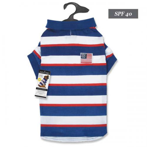 ZZ Patriotic Pooch SPF40 Polo - Small Red White Blue