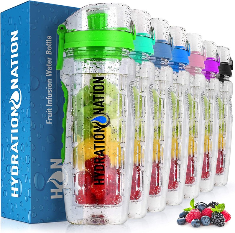 Hydration Nation Portable Water Bottle with Fruit Infuser