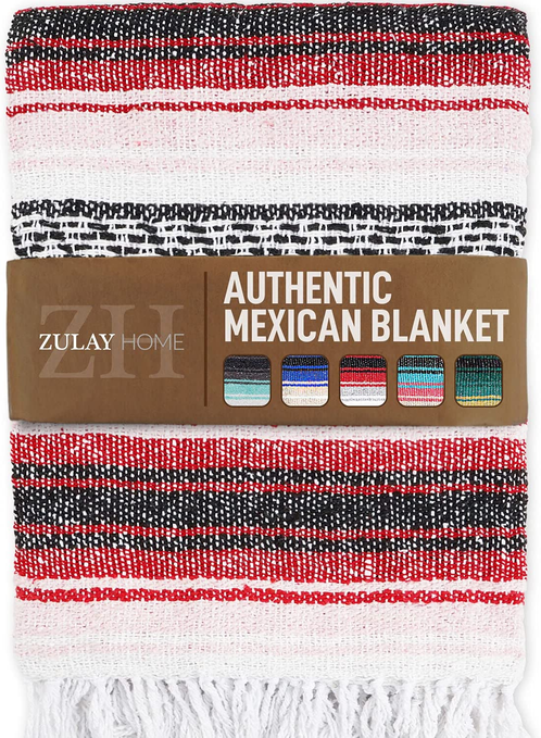 Zulay Home Hand Woven Mexican Blanket