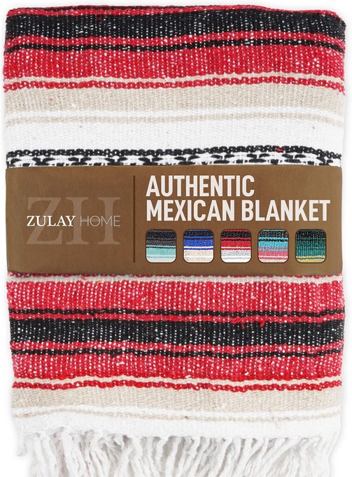 Zulay Home Hand Woven Mexican Blanket SD