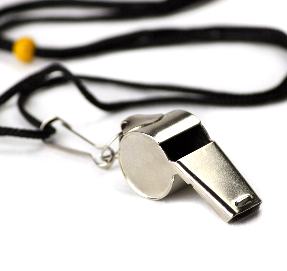 Stainless Steel Coach's Whistle with Lanyard 