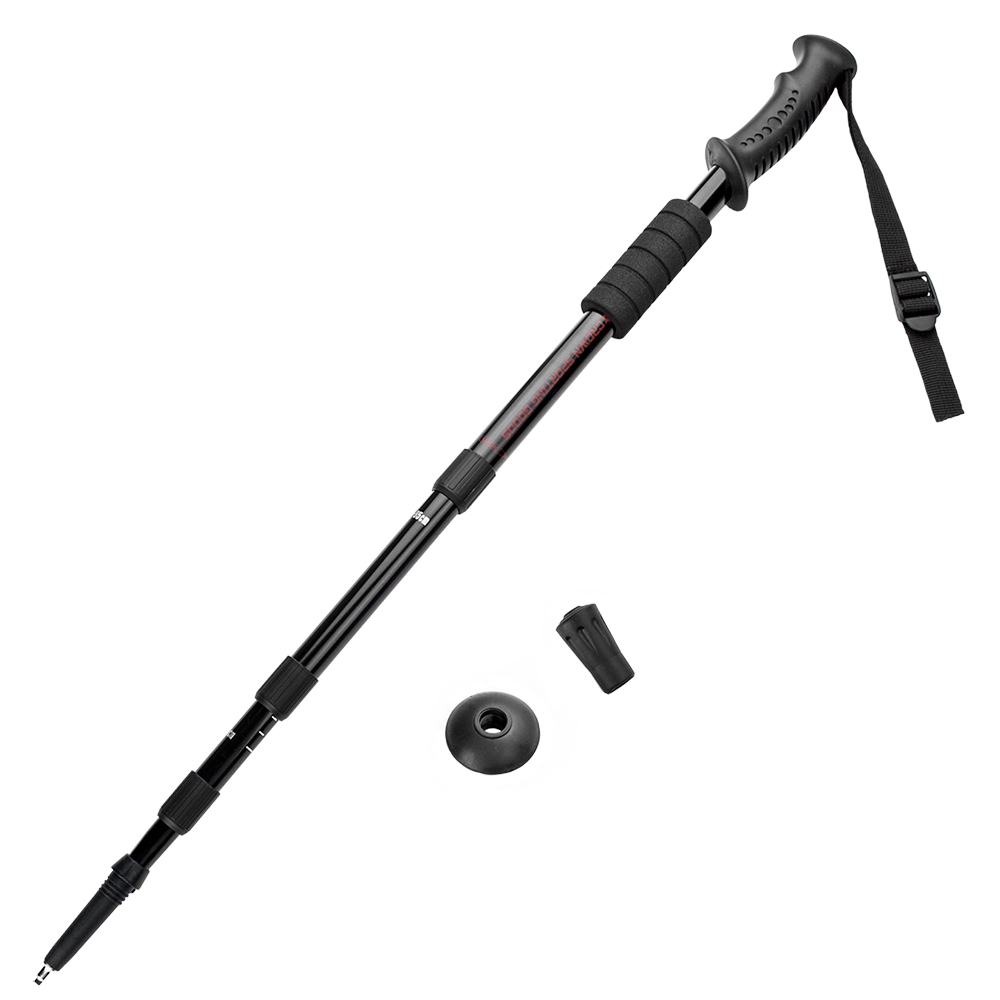 43" Black Shock-Resistant Adjustable Trekking Pole