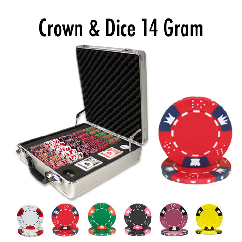 500 Count - Custom - Poker Chip Set - Crown & Dice 14 Gram - Claysmith