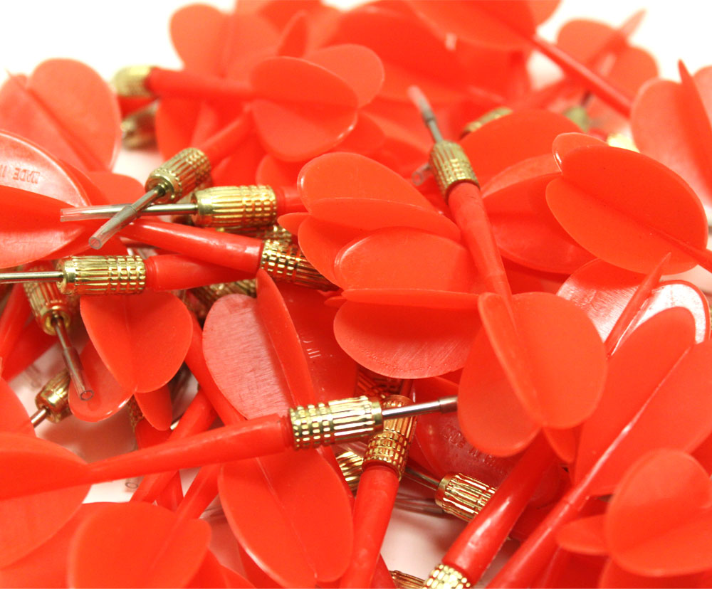 144 Pack Red Metal Tip Brass Balloon Darts
