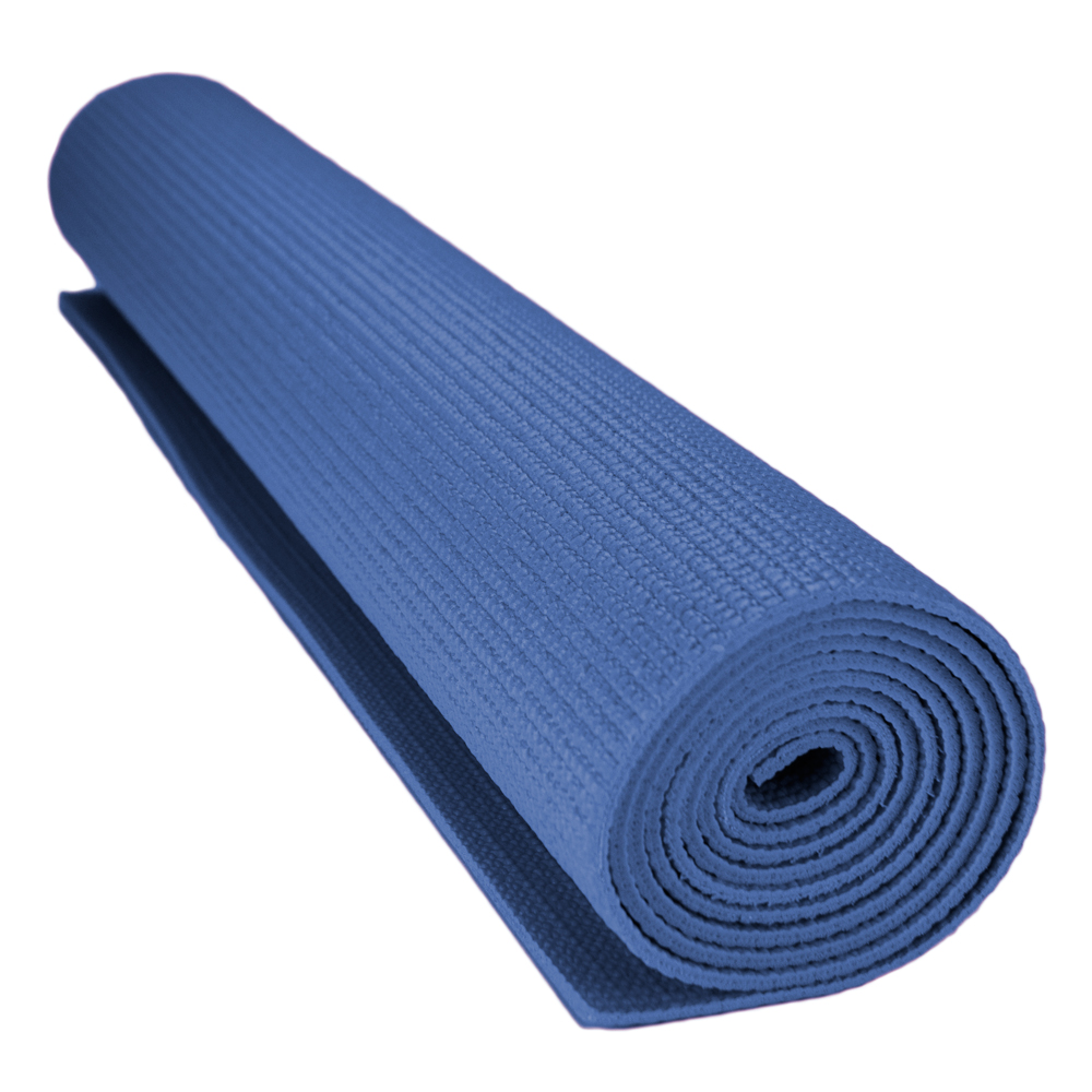 1/8-inch (3mm) Compact Yoga Mat with No-Slip Texture - Blue