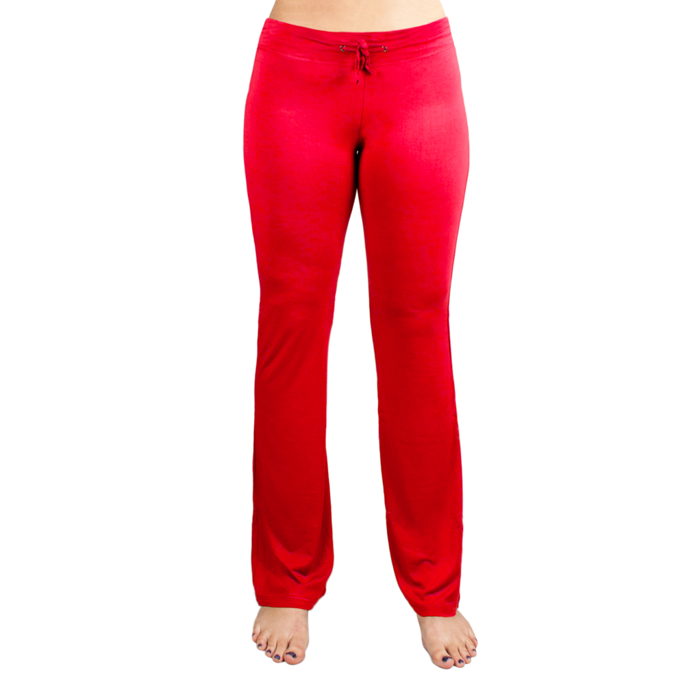 Medium Red Relaxed Fit Yoga Pants