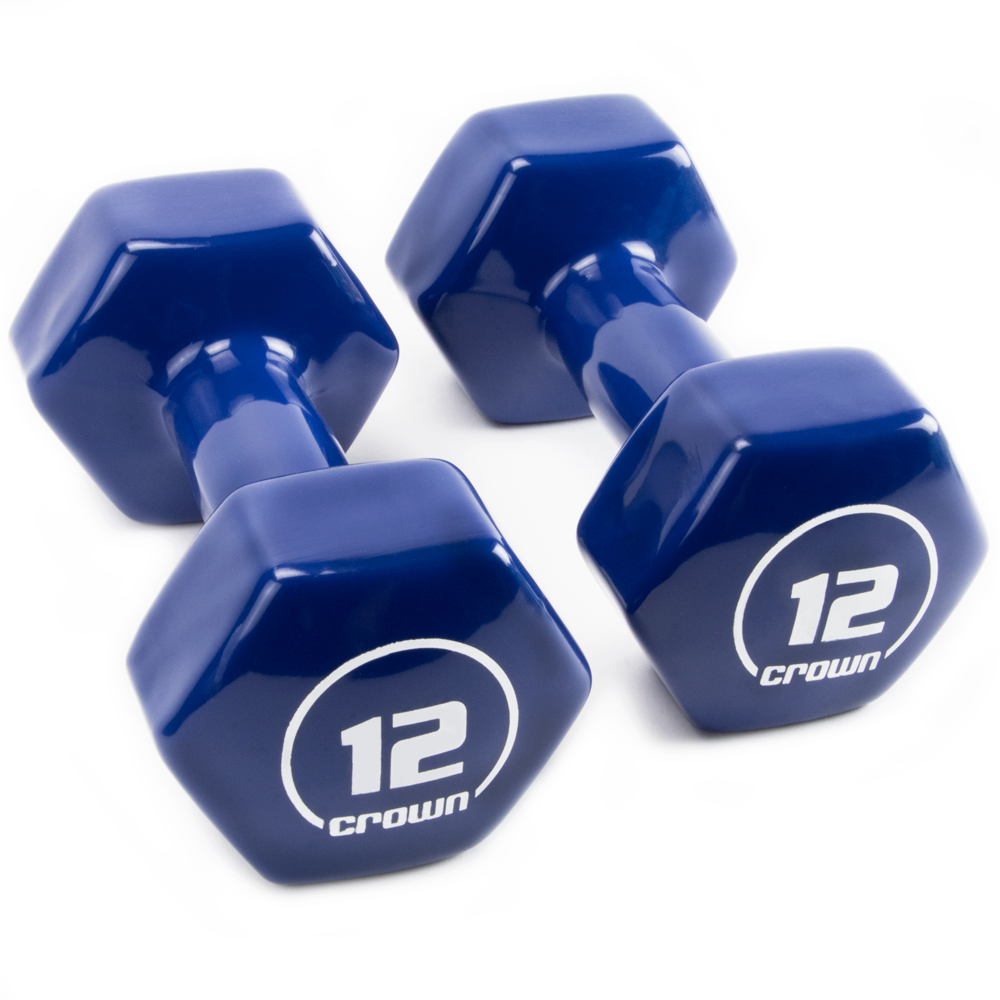 Vinyl Hex Hand Weights, 12 LB