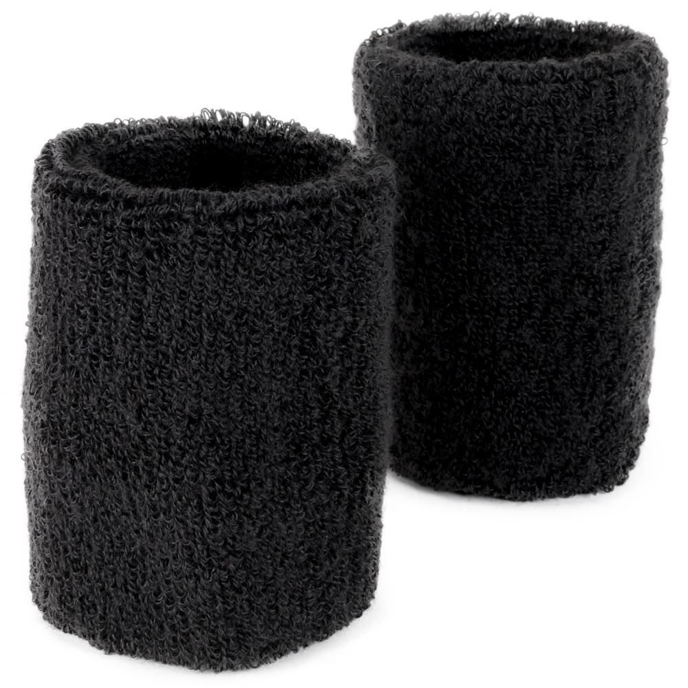 Wrist Sweatbands 2-pack, Black