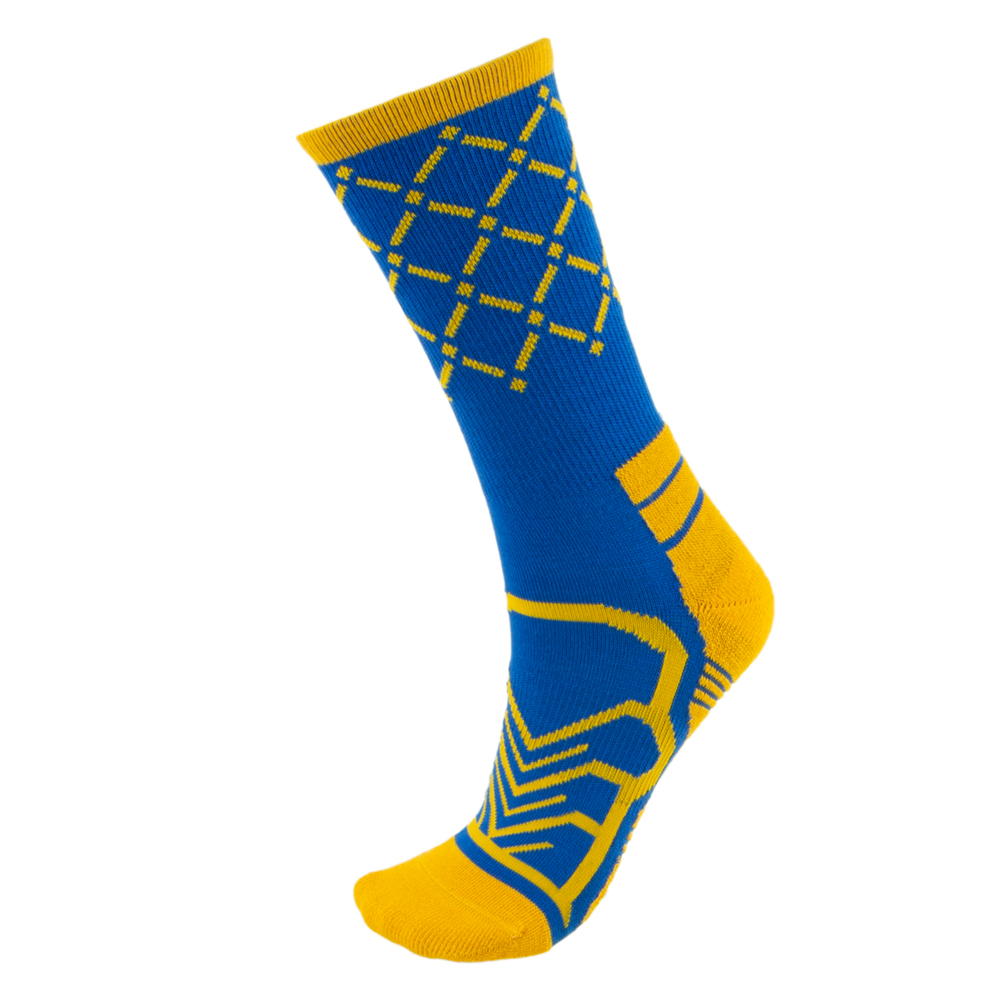Medium Basketball Compression Socks, Blue/Gold