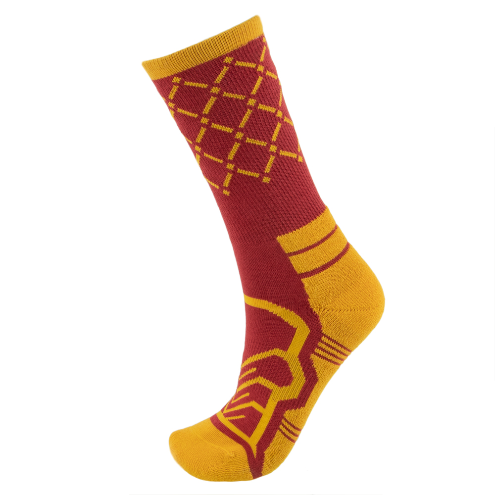Medium Basketball Compression Socks, Red/Yellow