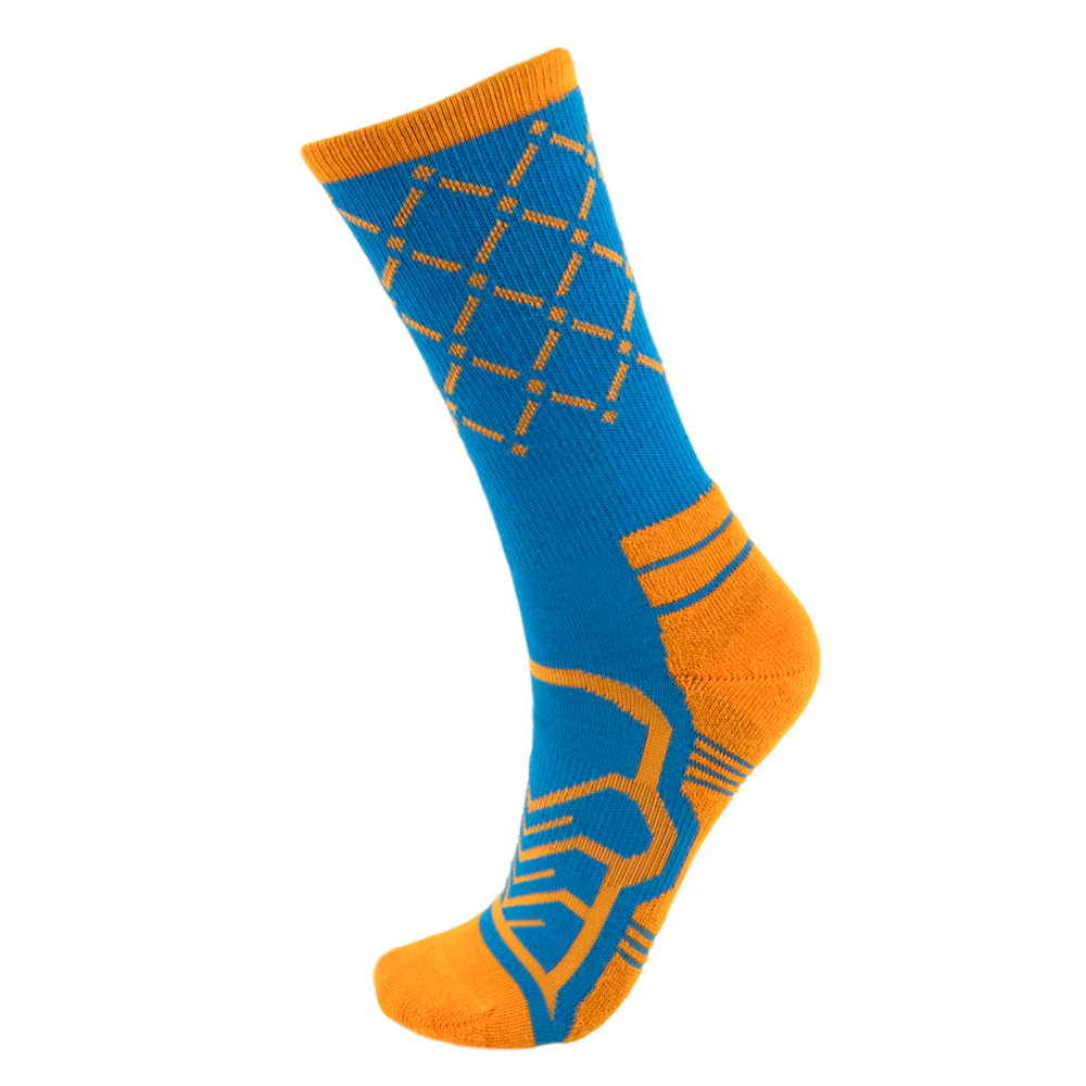 Medium Basketball Compression Socks, Blue/Orange