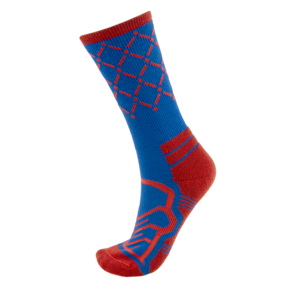 Medium Basketball Compression Socks, Blue/Red