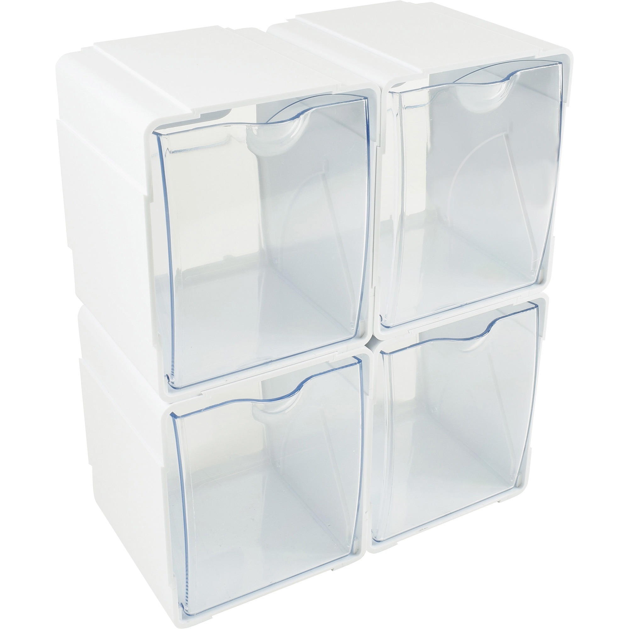 Deflecto Tilt Bin Interlocking Storage Organizer - 5.5" Height x 5.3" Width x 4.8" Depth - Desktop - Interlockable, Stackable - 