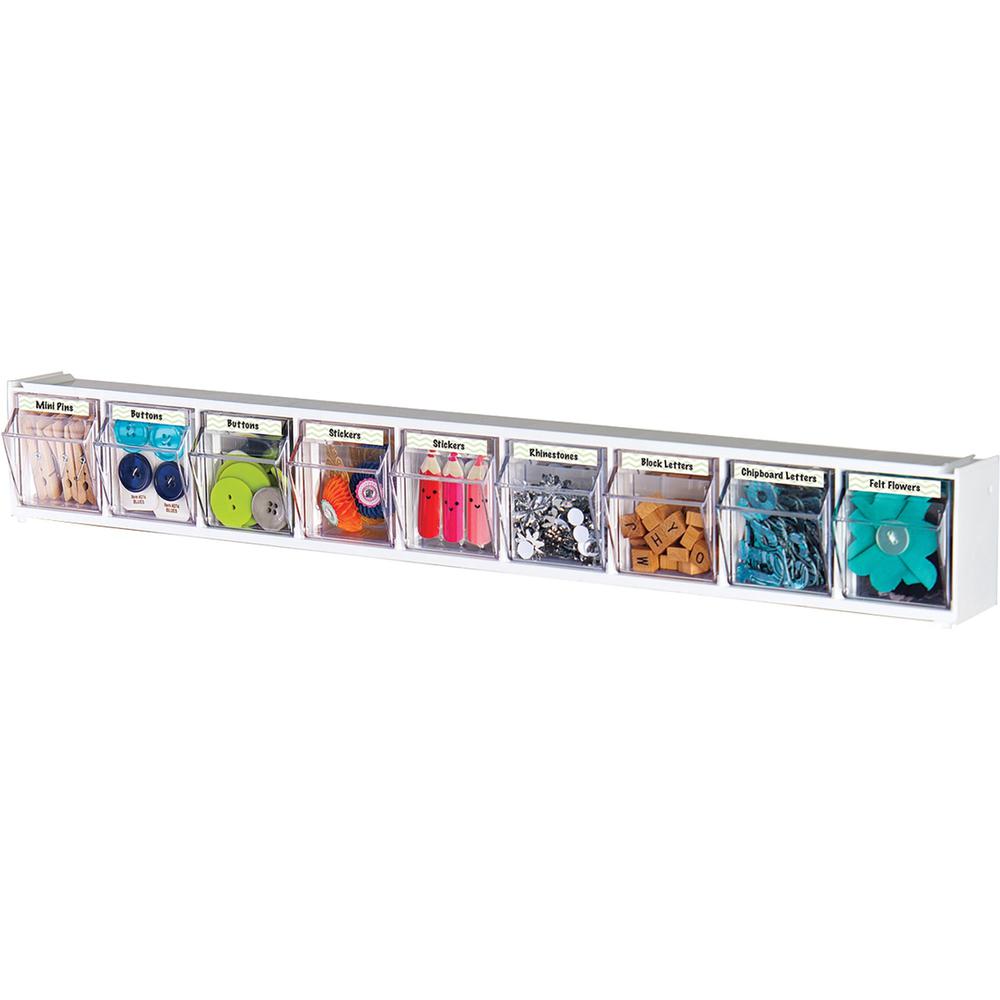 Deflecto Tilt Bin Interlocking Multi-Bin Storage Organizer - 9 Compartment(s) - 4.5" Height x 23.6" Width x 3.6" Depth - Counter