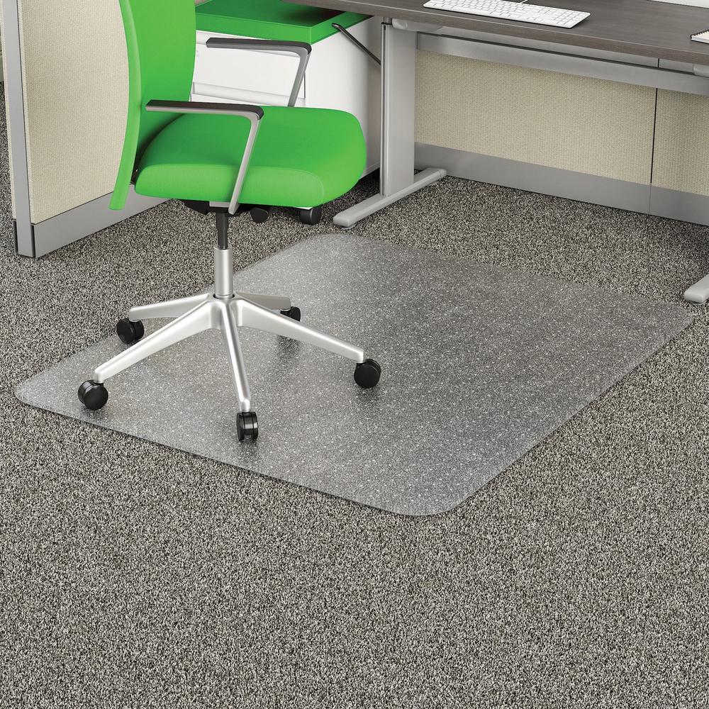 Deflecto EconoMat Chair Mat - Commercial, Carpet - 60" Length x 46" Width x 0.10" Thickness - Rectangle - Clear