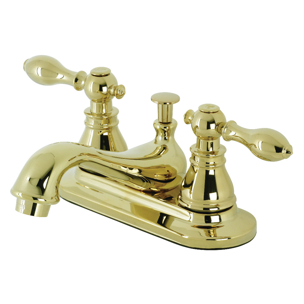 Kingston Brass KB602ACL American Classic 4" Centerset Bathroom Faucet, Polished Brass