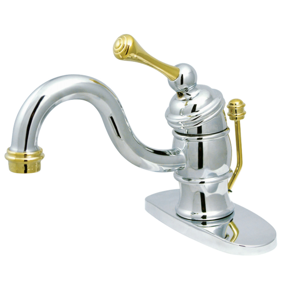 Kingston Brass KB3404BL Victorian 4" Centerset Single Handle Bathroom Faucet, Polished Chrome/Polished Brass