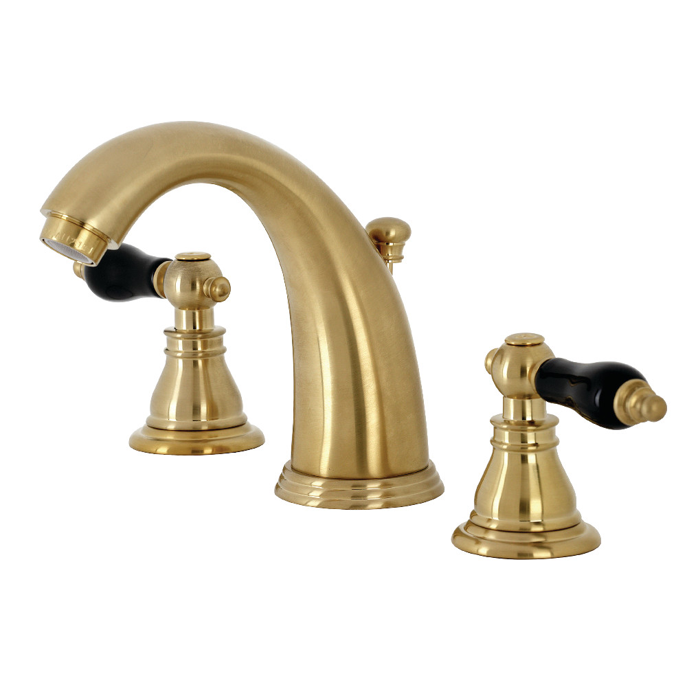 Kingston Brass KB987AKLSB Duchess Widespread Bathroom Faucet with Plastic Pop-Up, Brushed Brass