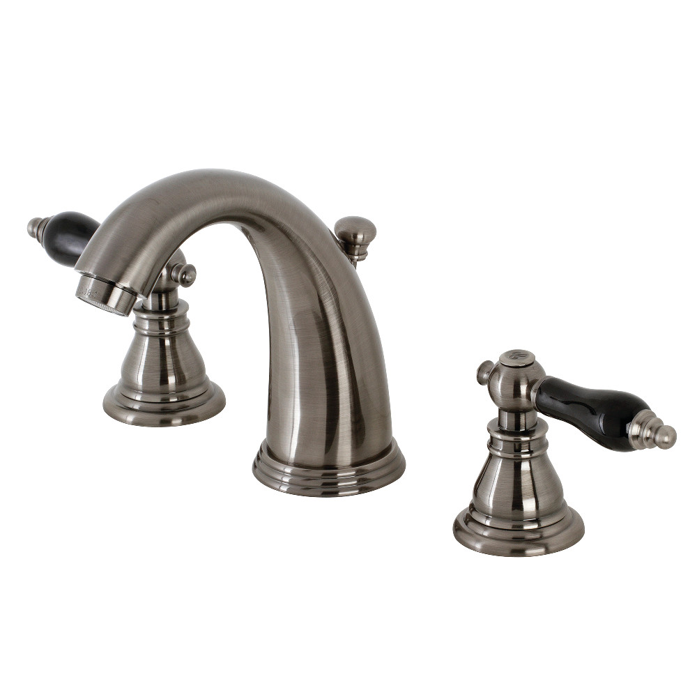 Kingston Brass KB983AKL Duchess Widespread Bathroom Faucet with Plastic Pop-Up, Black Stainless