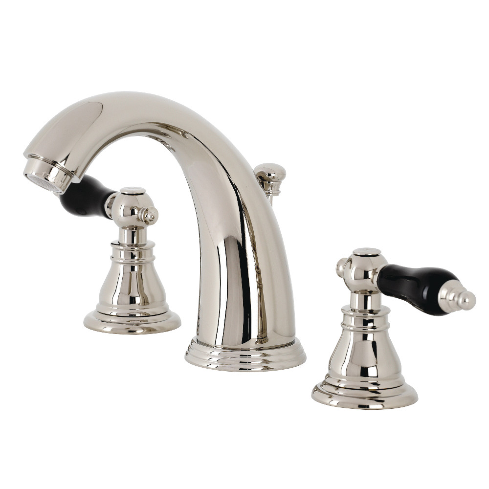Kingston Brass KB986AKLPN Duchess Widespread Bathroom Faucet with Plastic Pop-Up, Polished Nickel