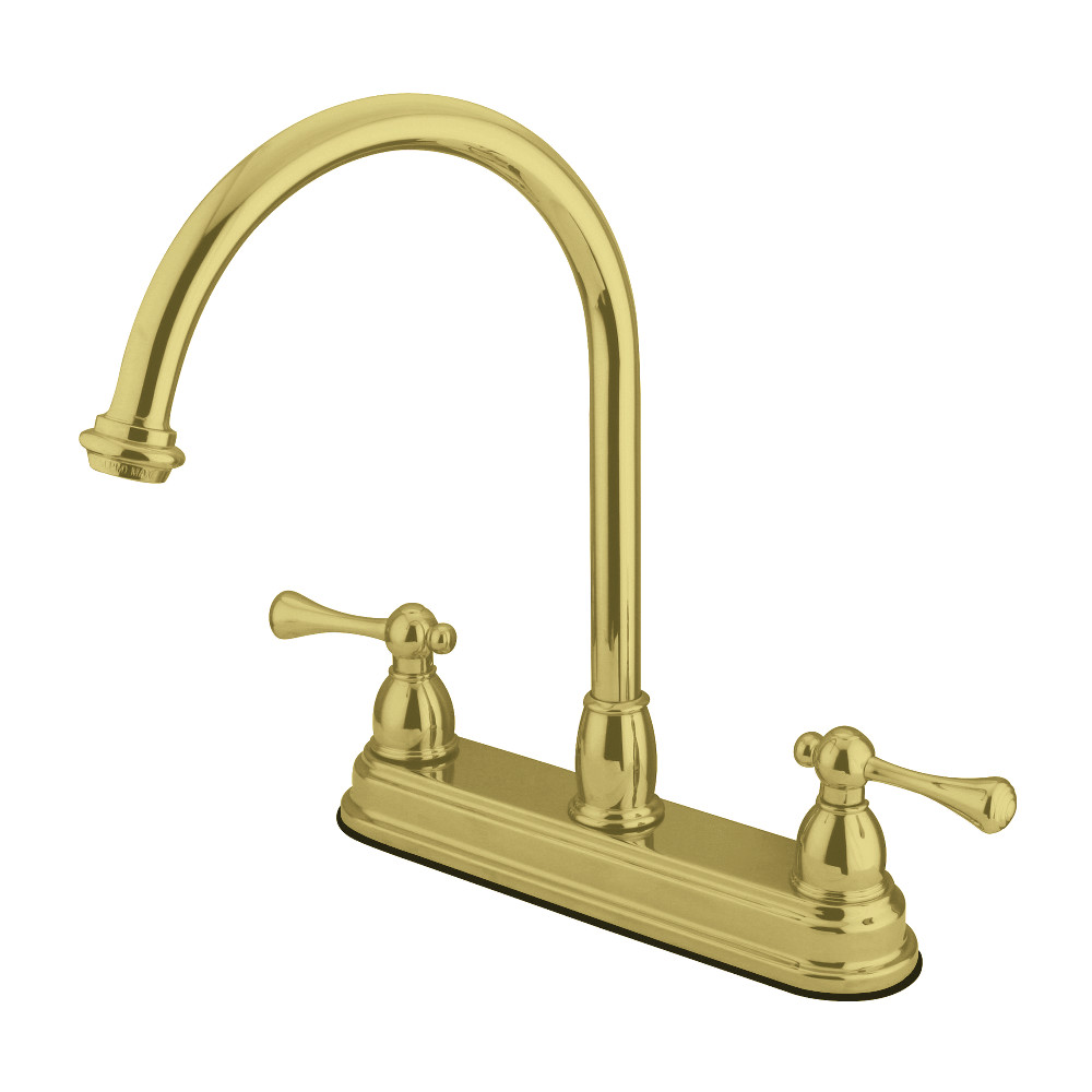 Kingston Brass KB3742BL 8-Inch Centerset Kitchen Faucet, Polished Brass