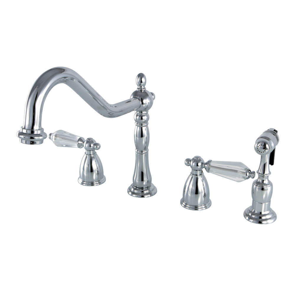 Kingston Brass KB1791WLLBS Widespread Kitchen Faucet, Polished Chrome