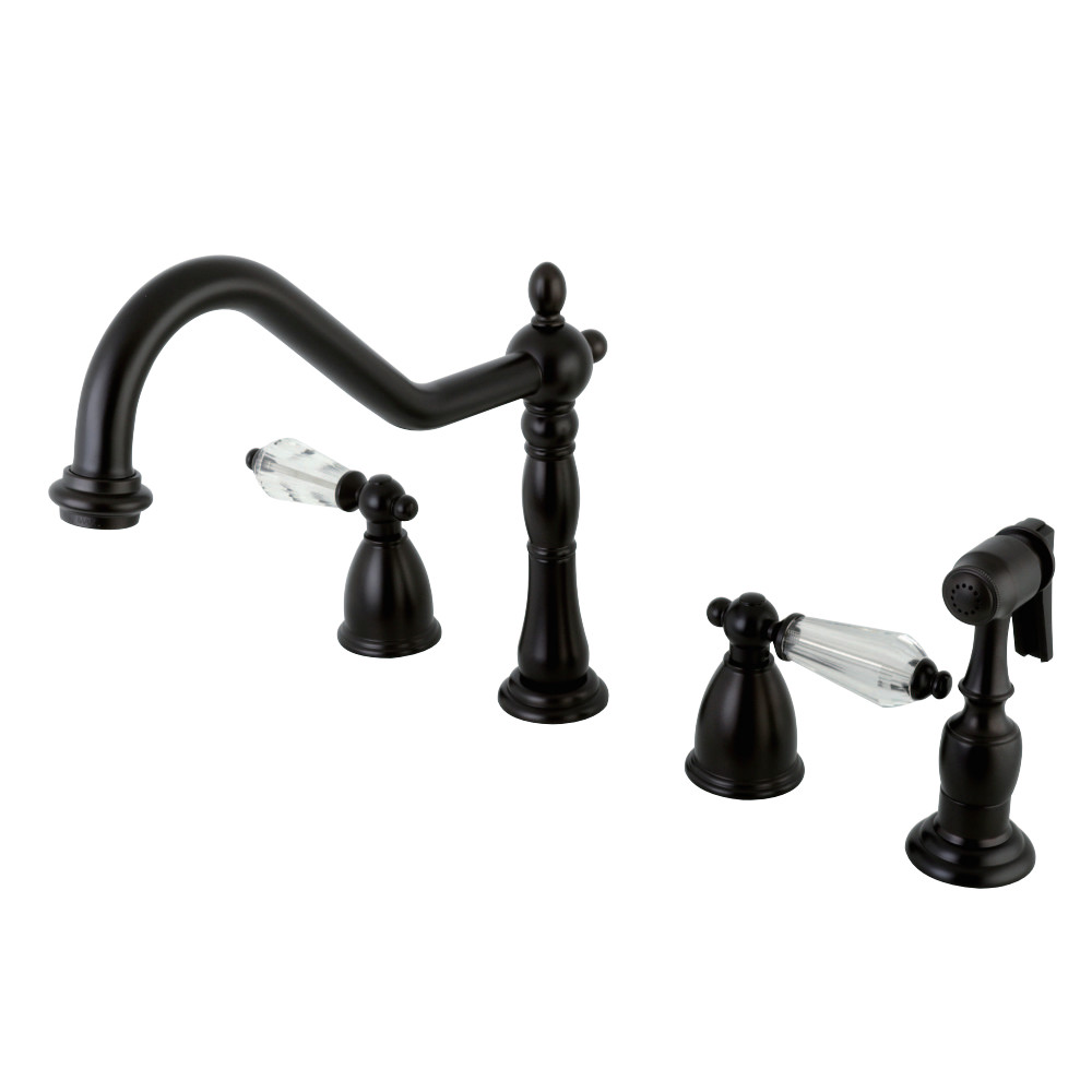 Kingston Brass KB1795WLLBS Widespread Kitchen Faucet, Oil Rubbed Bronze