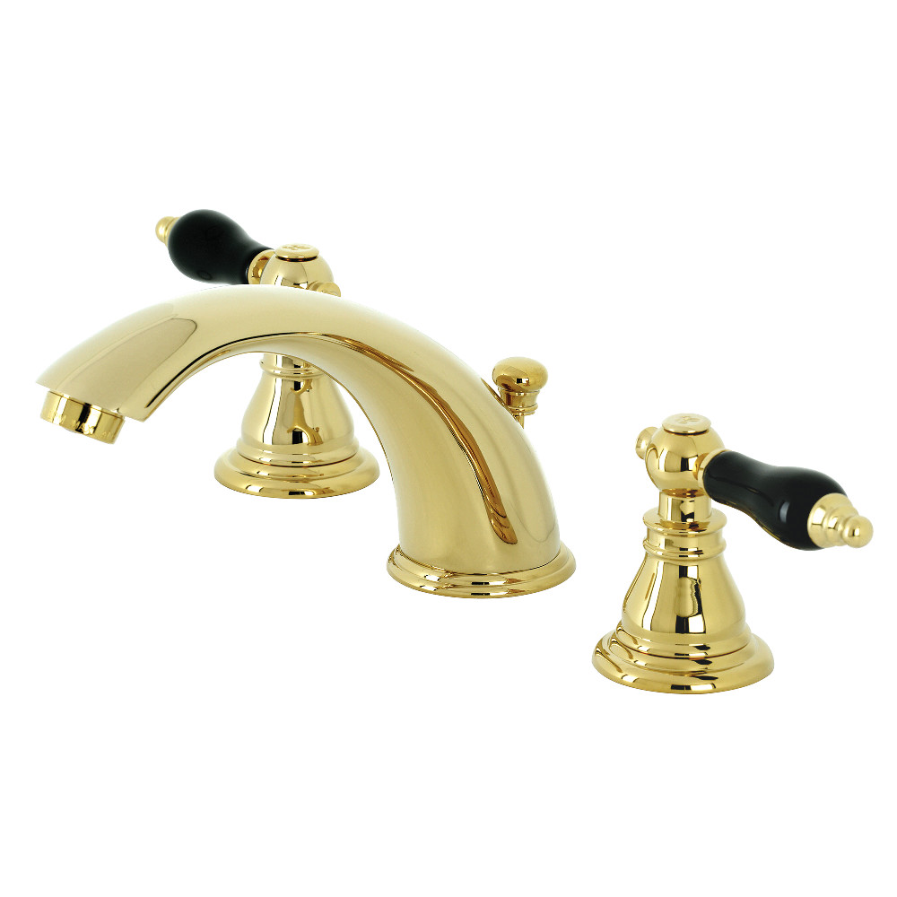 Kingston Brass KB962AKL Duchess Widespread Bathroom Faucet with Plastic Pop-Up, Polished Brass