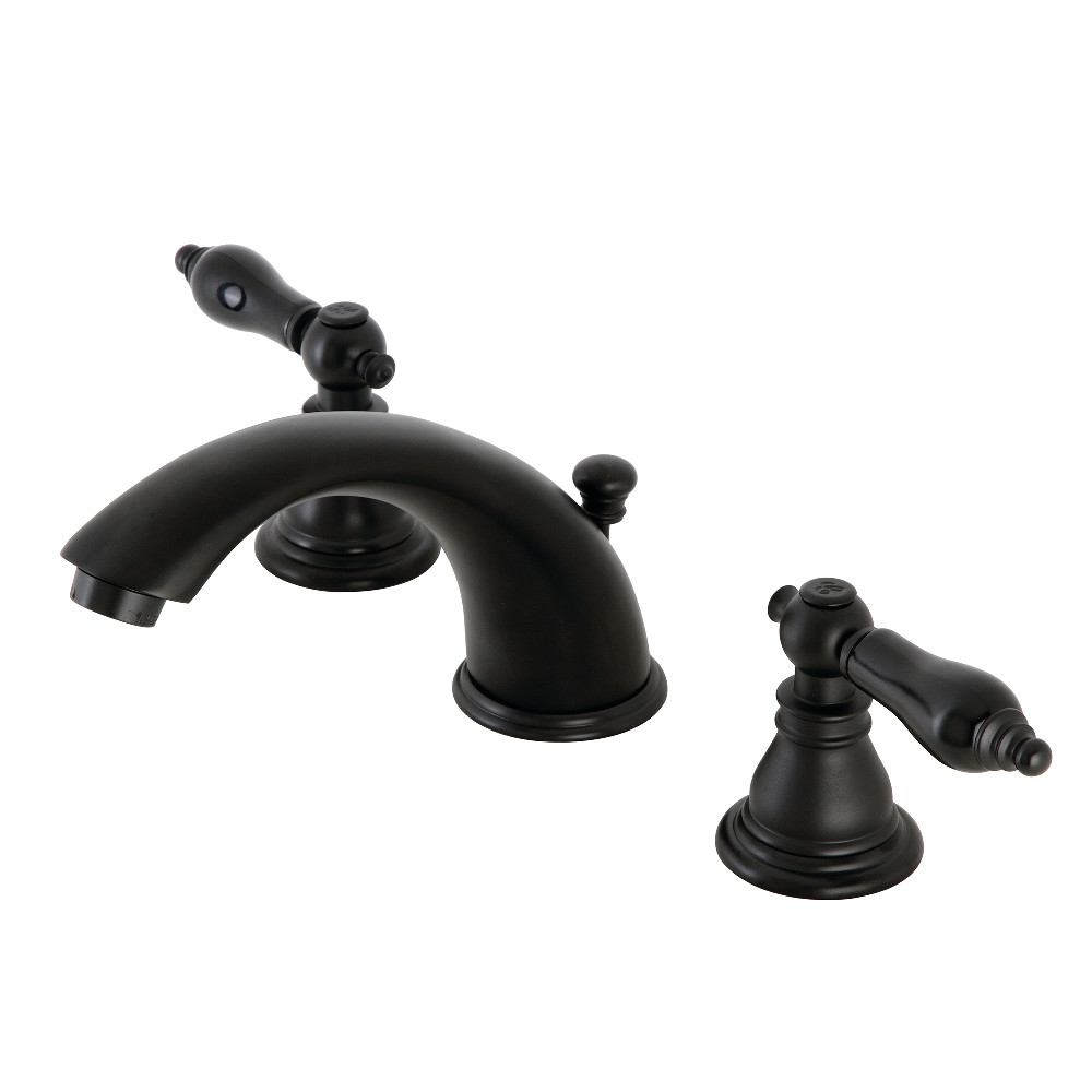 Kingston Brass KB960AKL Duchess Widespread Bathroom Faucet with Plastic Pop-Up, Matte Black