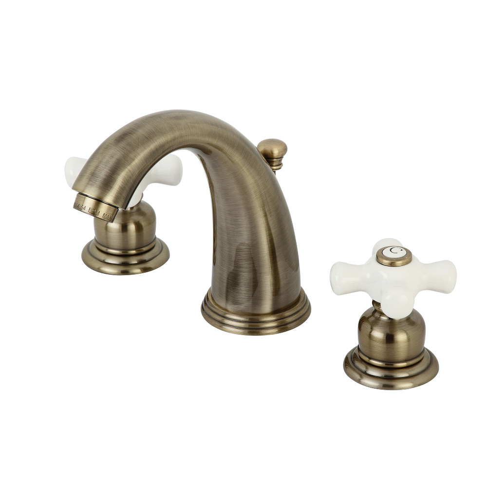 Kingston Brass KB983PXAB Victorian 2-Handle 8 in. Widespread Bathroom Faucet, Antique Brass