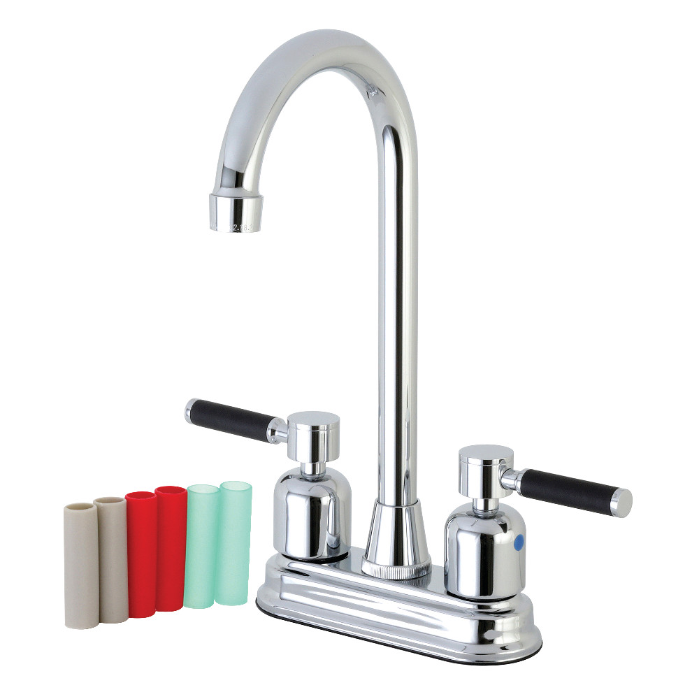 Kingston Brass FB491DKL Kaiser 4" Centerset High-Arch Spout Bar Faucet, Polished Chrome