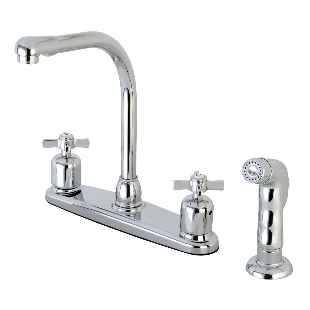 Kingston Brass FB751ZXSP Millennium 8-Inch Centerset Kitchen Faucet with Sprayer, Polished Chrome